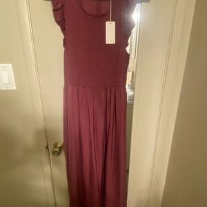 MELLODAY Burgundy Maxi Dress